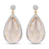14K Yellow Gold Plated 35.15 Carat Genuine Golden Rutile and White Topaz .925 Sterling Silver Earrings  DestGlow