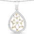 0.45 Carat Genuine White Diamond and Yellow Diamond .925 Sterling Silver Pendant by Bids.com