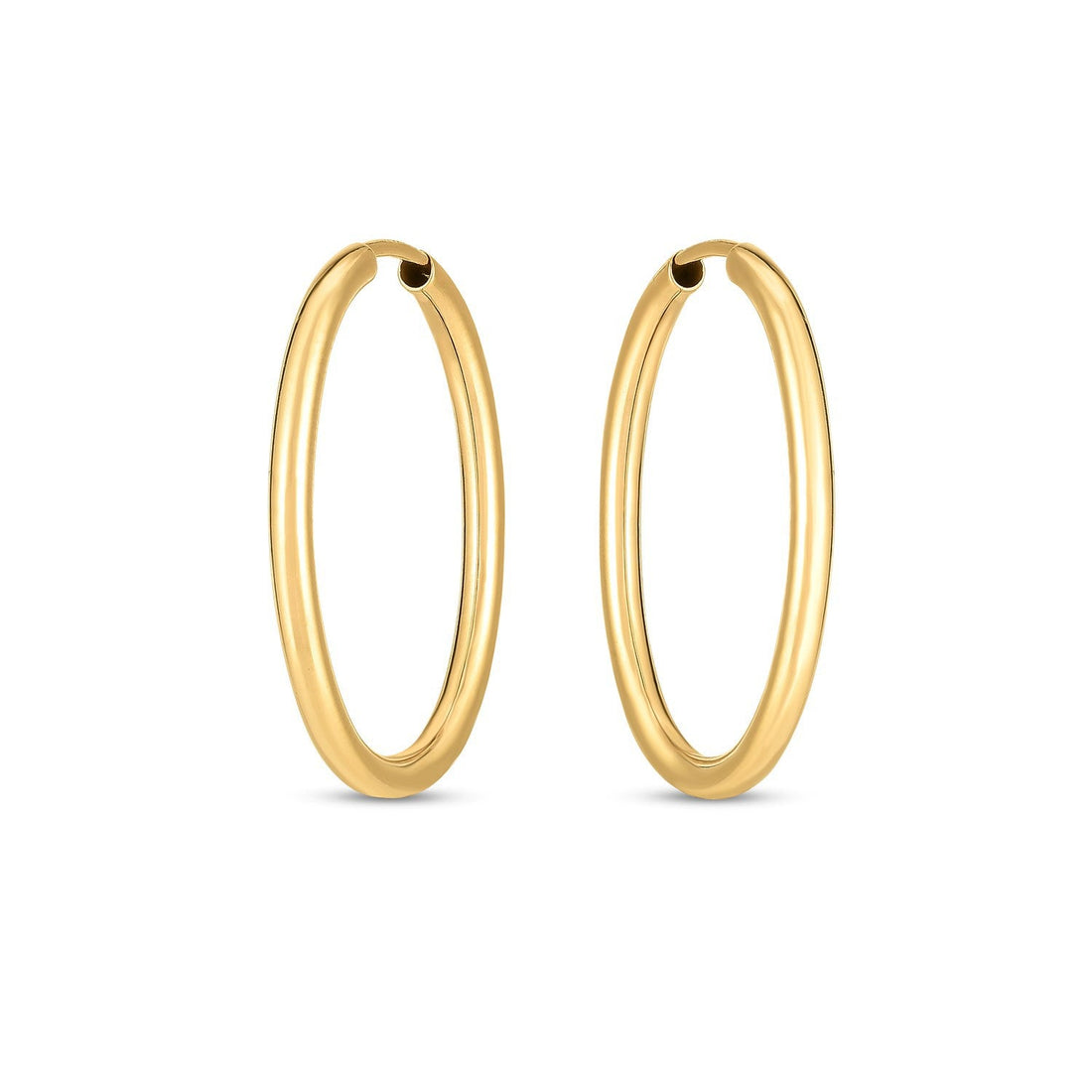 14k Yellow Gold Endless Oval Hoop Earrings(2x25mm) by Bids.com
