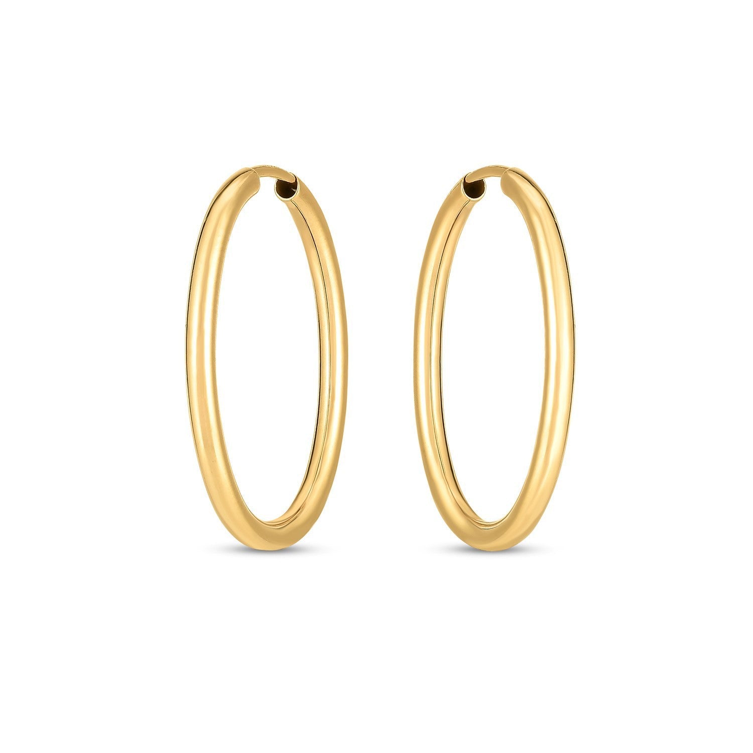 14k Yellow Gold Endless Oval Hoop Earrings(2x25mm) by Bids.com