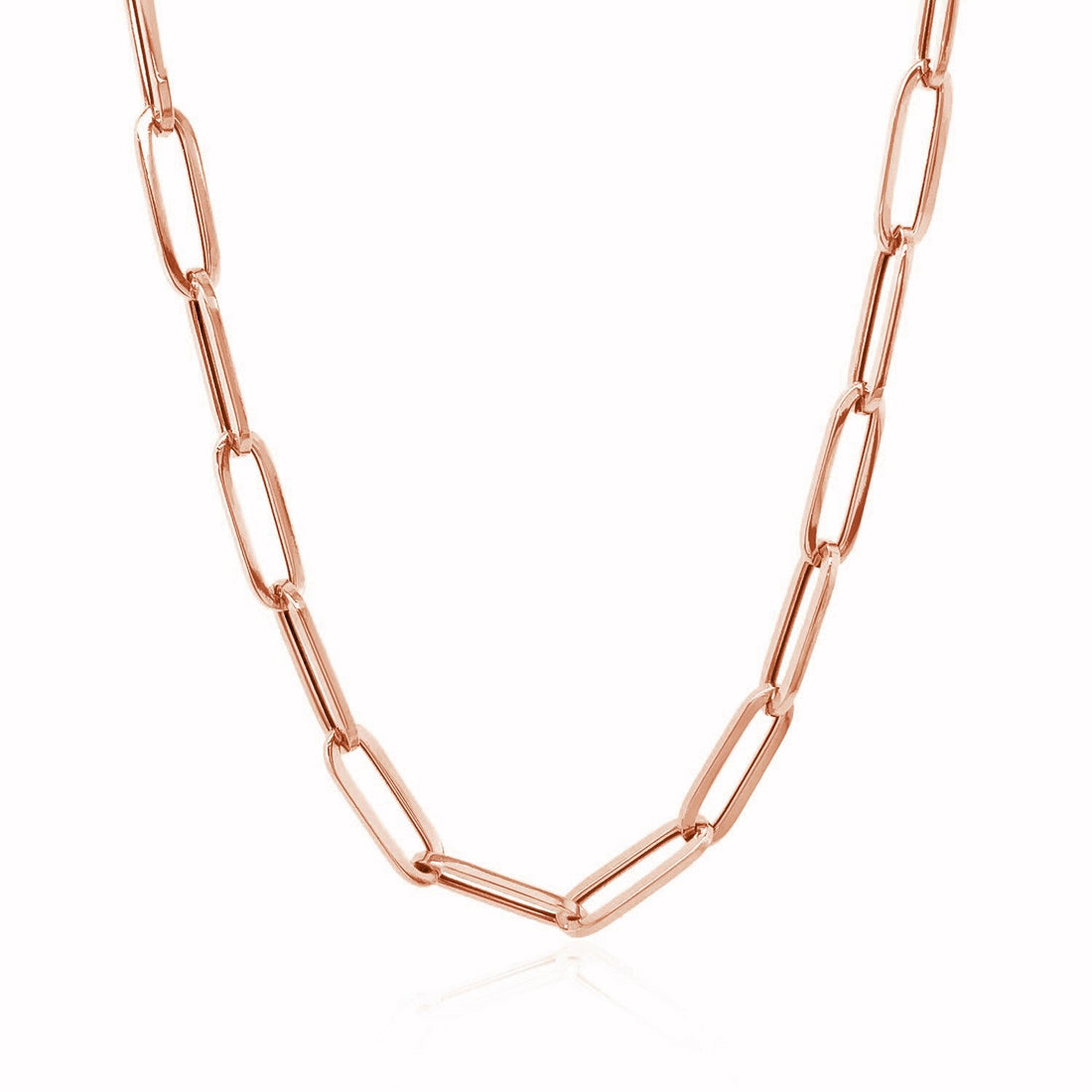 14K Rose Gold Bold Paperclip Chain (4.2 mm) by Bids.com