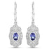 1.12 Carat Genuine Tanzanite and White Topaz .925 Sterling Silver Earrings  DestGlow