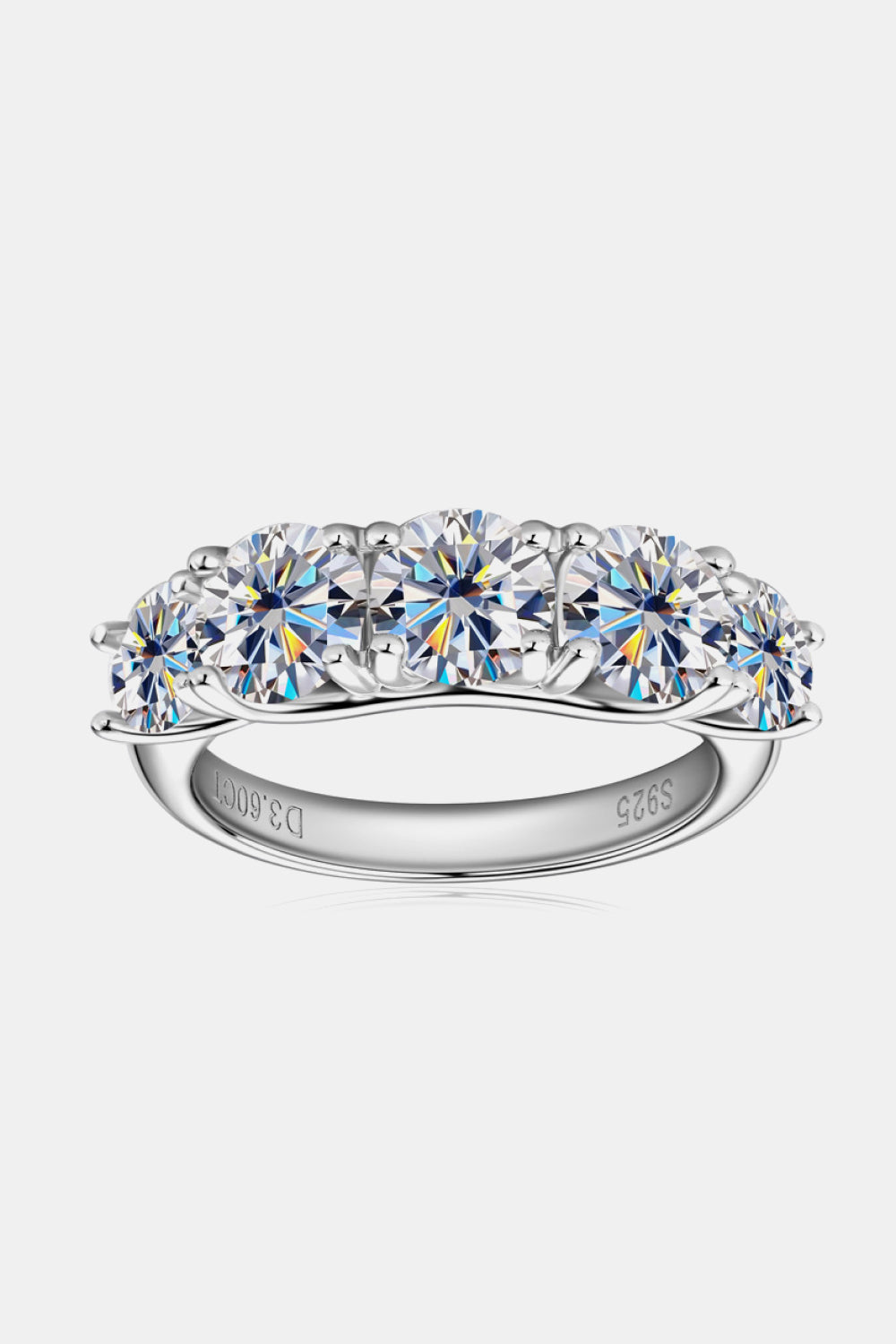 1 Carat Sparkala™ Platinum Over Pure Sterling Silver Half-Eternity Ring by Sparkala