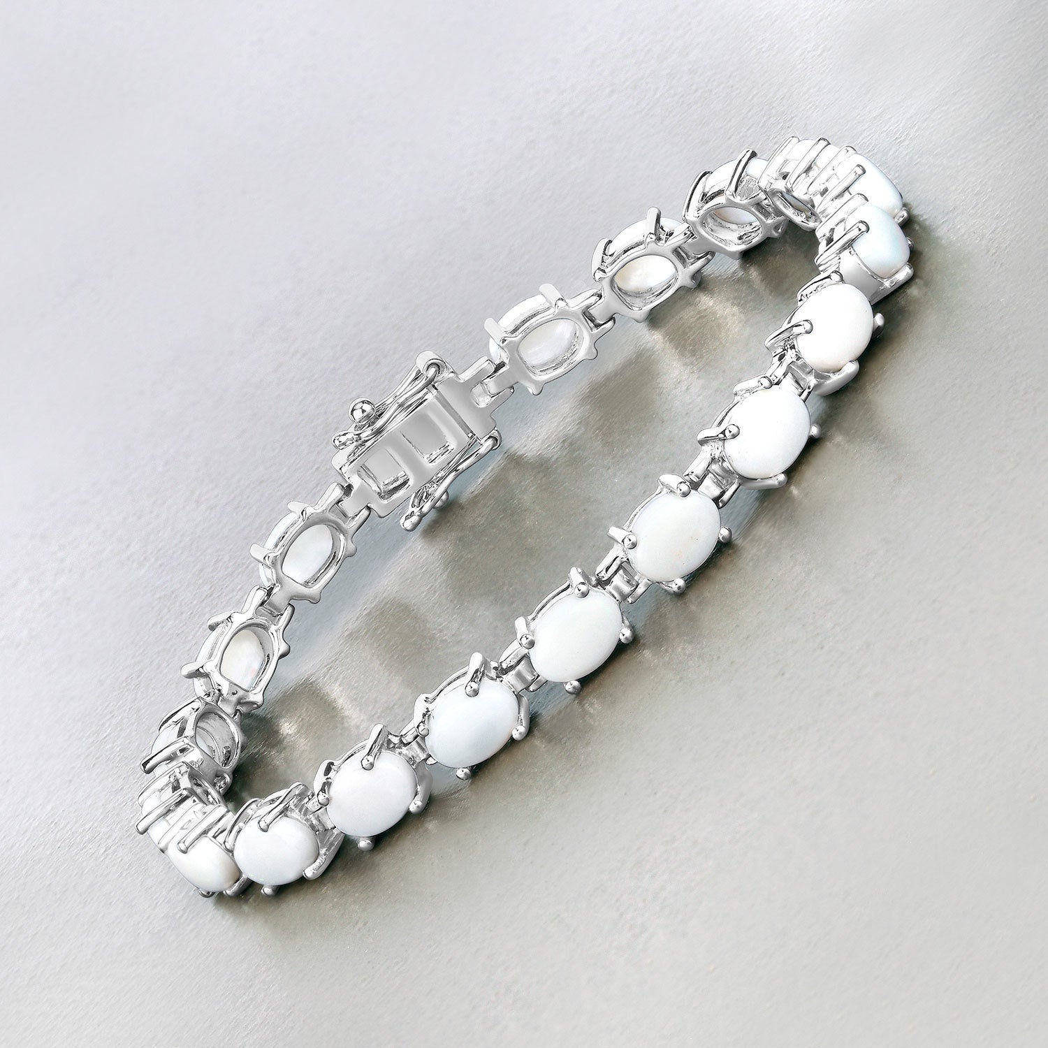 10.26 Carat Genuine Opal .925 Sterling Silver Bracelet by Bids.com