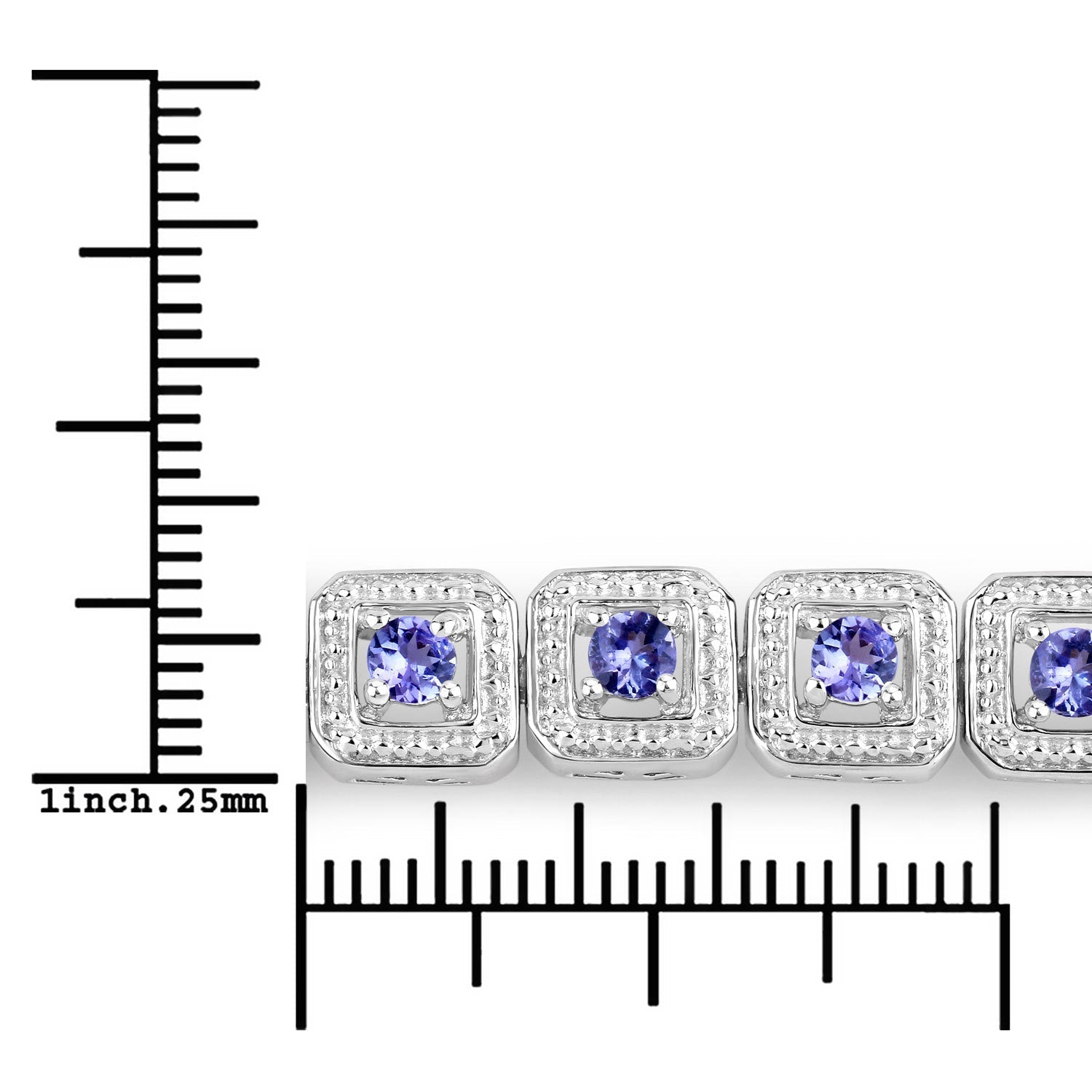 1.10 Carat Genuine Tanzanite .925 Sterling Silver Bracelet by Bids.com