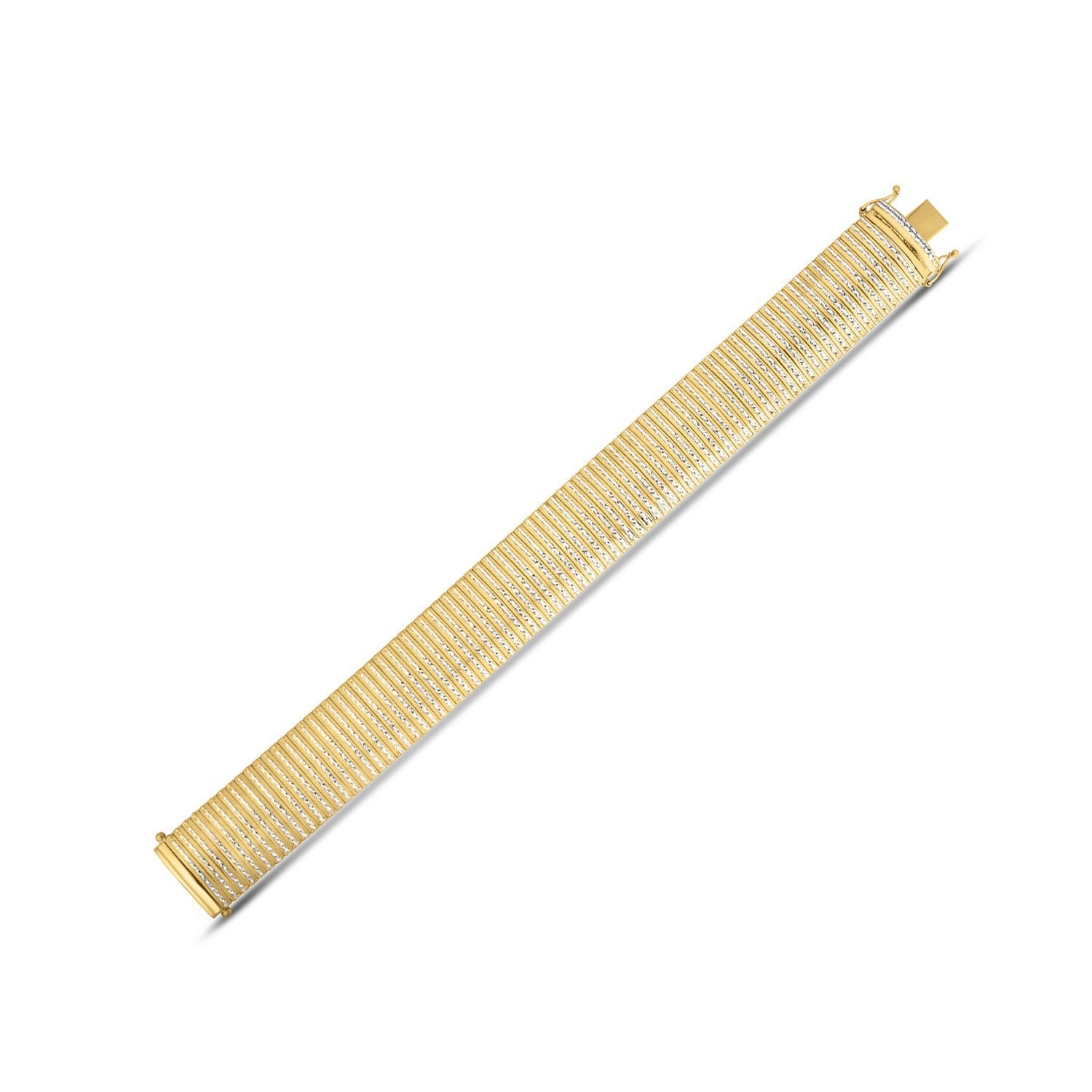 14k Yellow Gold Bold Diamante Flex Bracelet (17.10 mm) by Bids.com