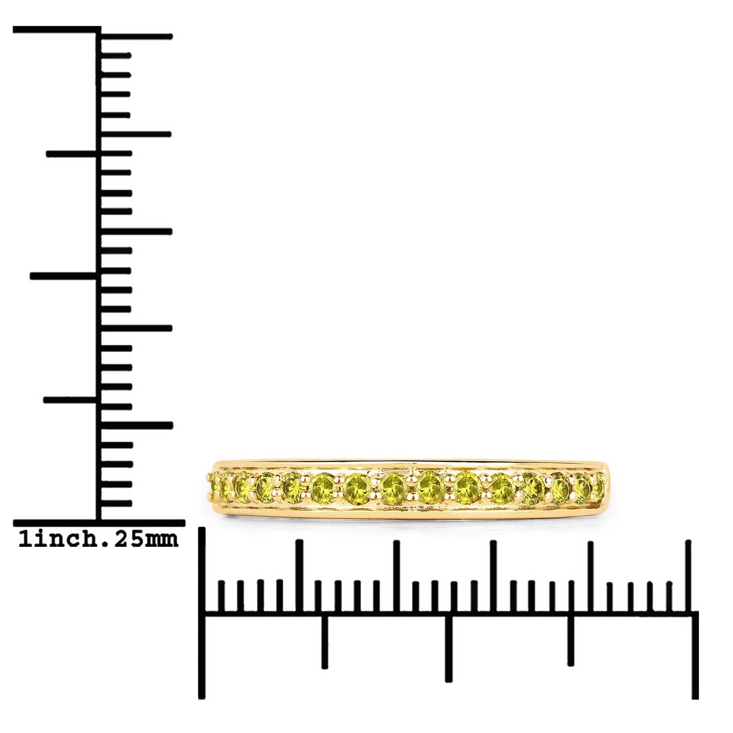 0.32 Carat Genuine Yellow Diamond 14K Yellow Gold Ring (I1-I2)  DestGlow