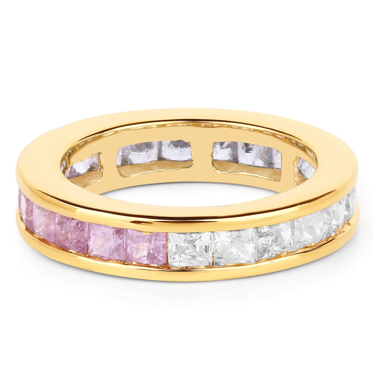 14K Yellow Gold Plated 4.32 Carat Genuine Multi Sapphire .925 Sterling Silver Ring by Bids.com
