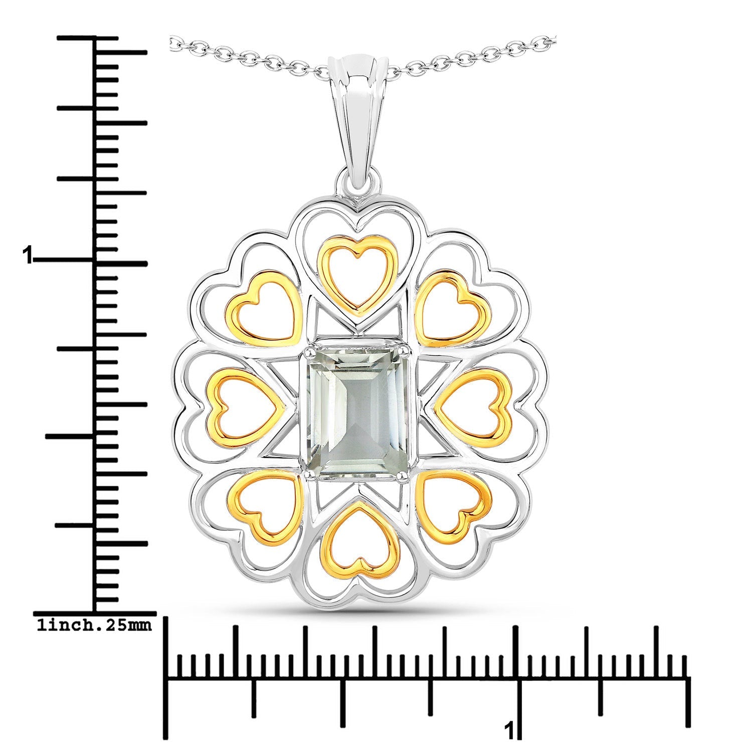 2.10 Carat Genuine Green Amethyst .925 Sterling Silver Pendant by Bids.com