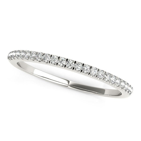 14k White Gold Scallop Style Setting Diamond Wedding Band (1/8 cttw) by Bids.com
