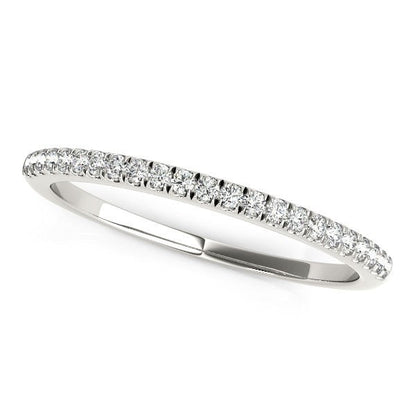 14k White Gold Scallop Style Setting Diamond Wedding Band (1/8 cttw) by Bids.com