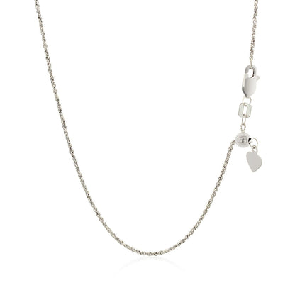 14k White Gold Adjustable Rope Chain 1.0mm by Bids.com