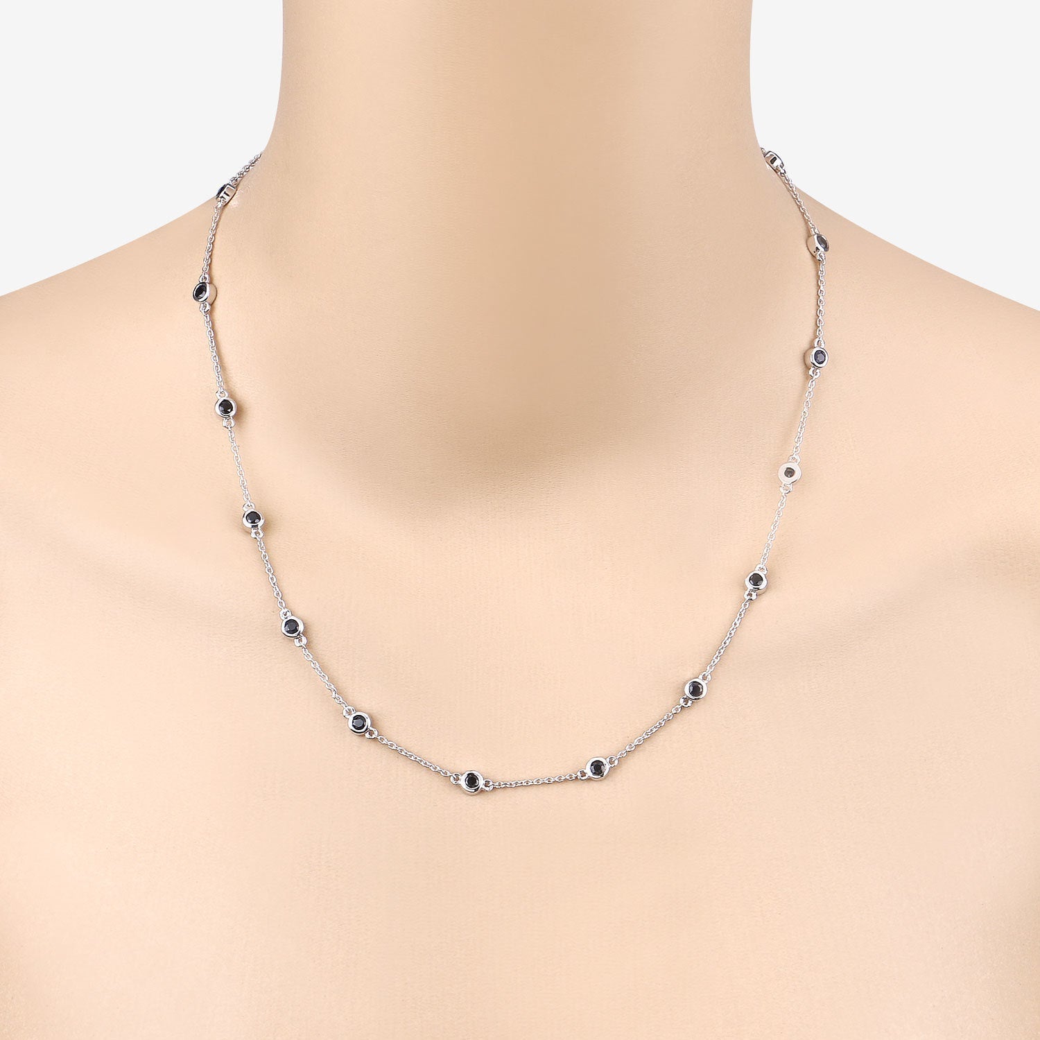 1.98 Carat Genuine Blue Sapphire .925 Sterling Silver Necklace  DestGlow