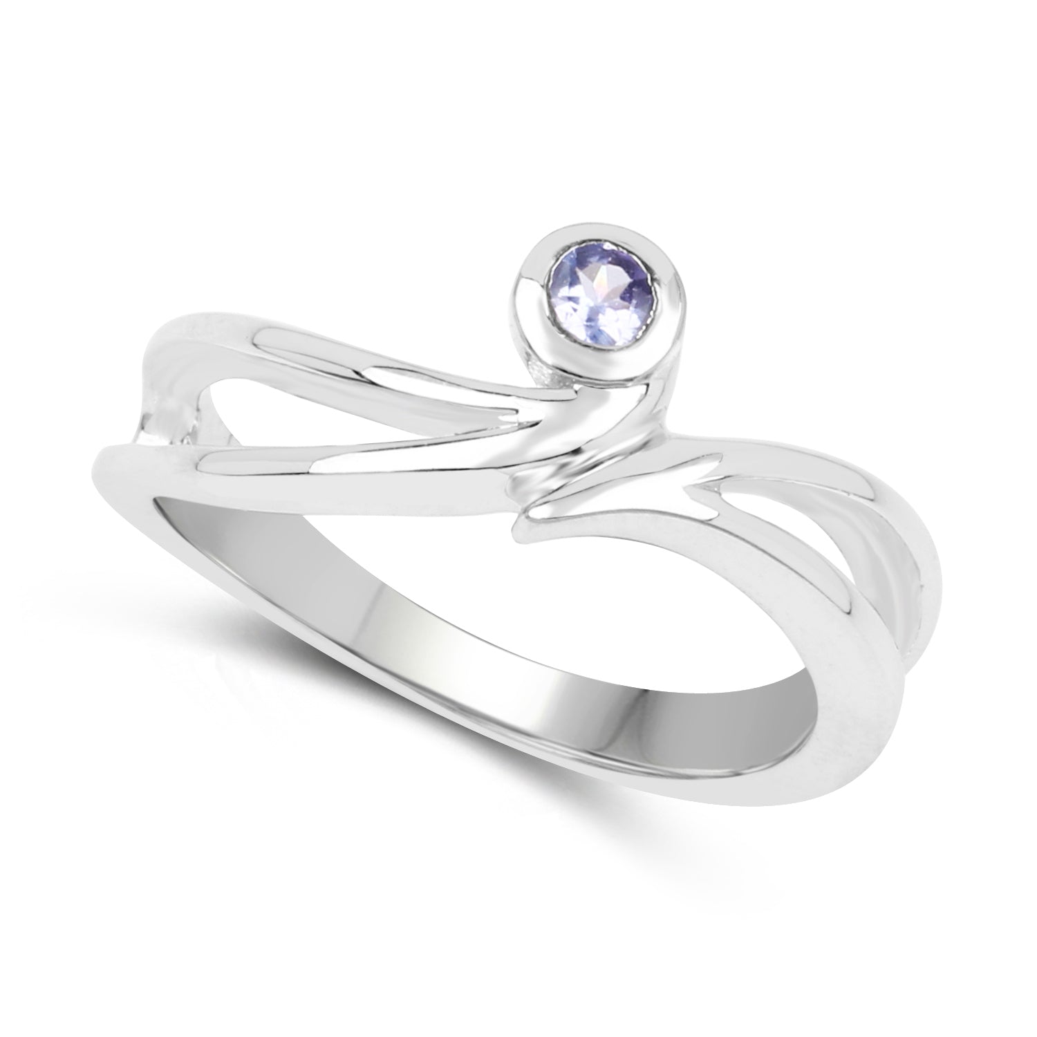 0.10 Carat Genuine Tanzanite .925 Sterling Silver Ring  DestGlow