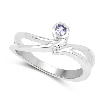 0.10 Carat Genuine Tanzanite .925 Sterling Silver Ring  DestGlow