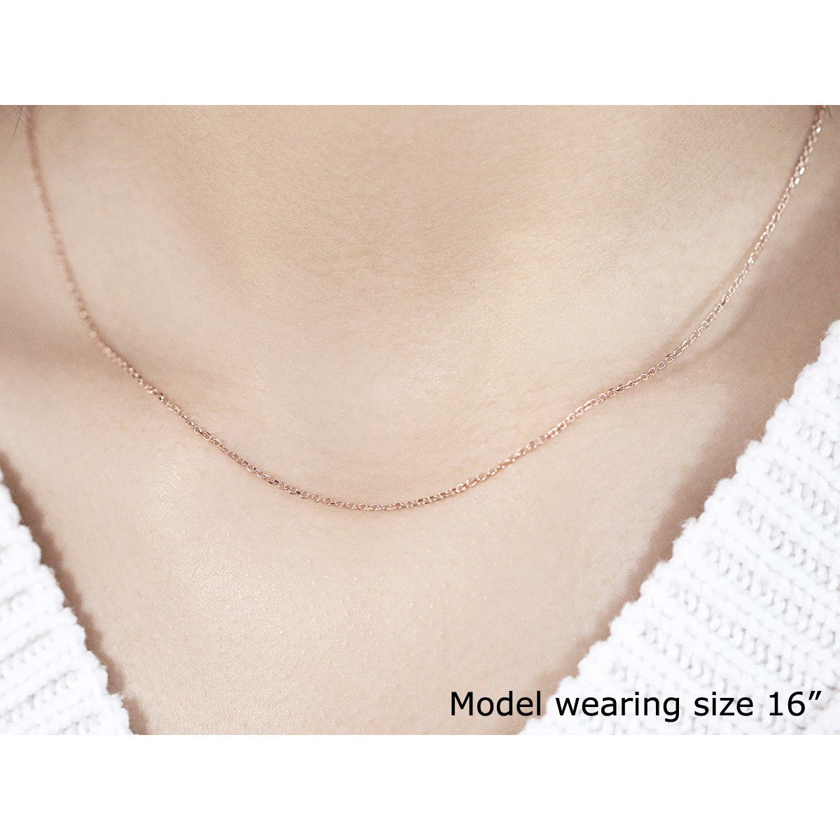 14k Rose Gold Diamond Cut Cable Link Chain 1.1mm by Bids.com