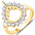 0.48 Carat Genuine White Diamond 14K Yellow Gold Semi Mount Ring - holds 11x9mm Pear Gemstone by Bids.com