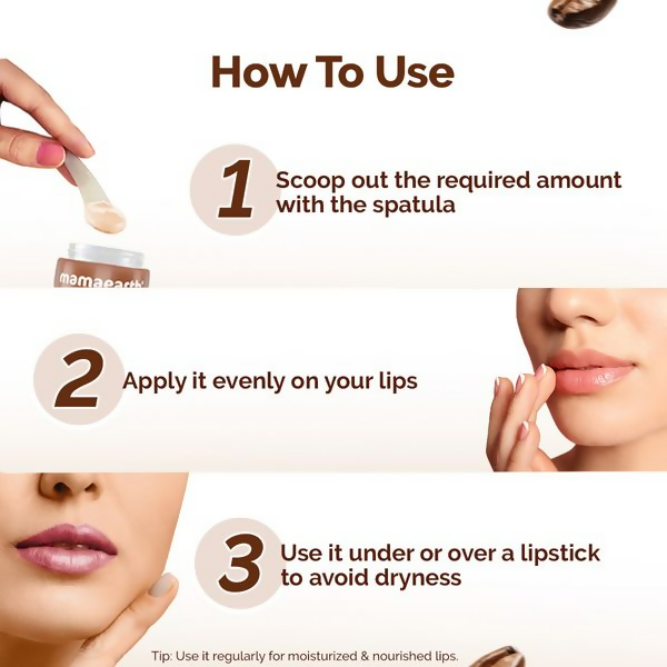 Mamaearth Cocoa Moisture Therapy Lip Balm with Cocoa Butter &amp; Coffee For Dry &amp; Chapped Lips