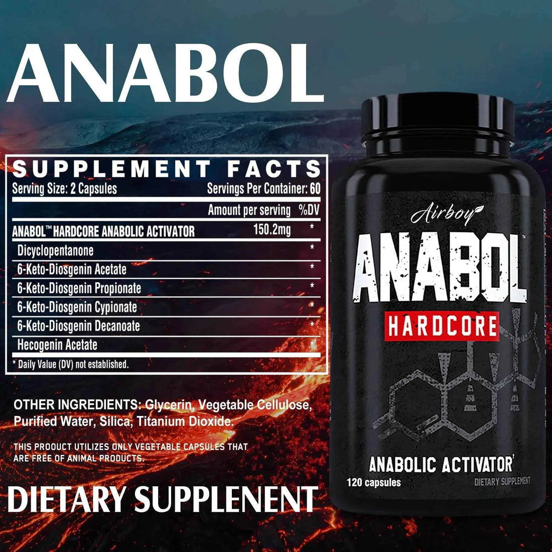 Anabol Hardcore Supplement 120 Caps – Lean Muscle &amp; Growth Support