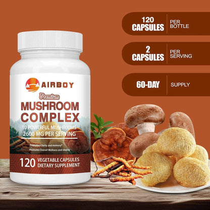 Mushroom with Lions Mane Natural Energy Supplement Capsules