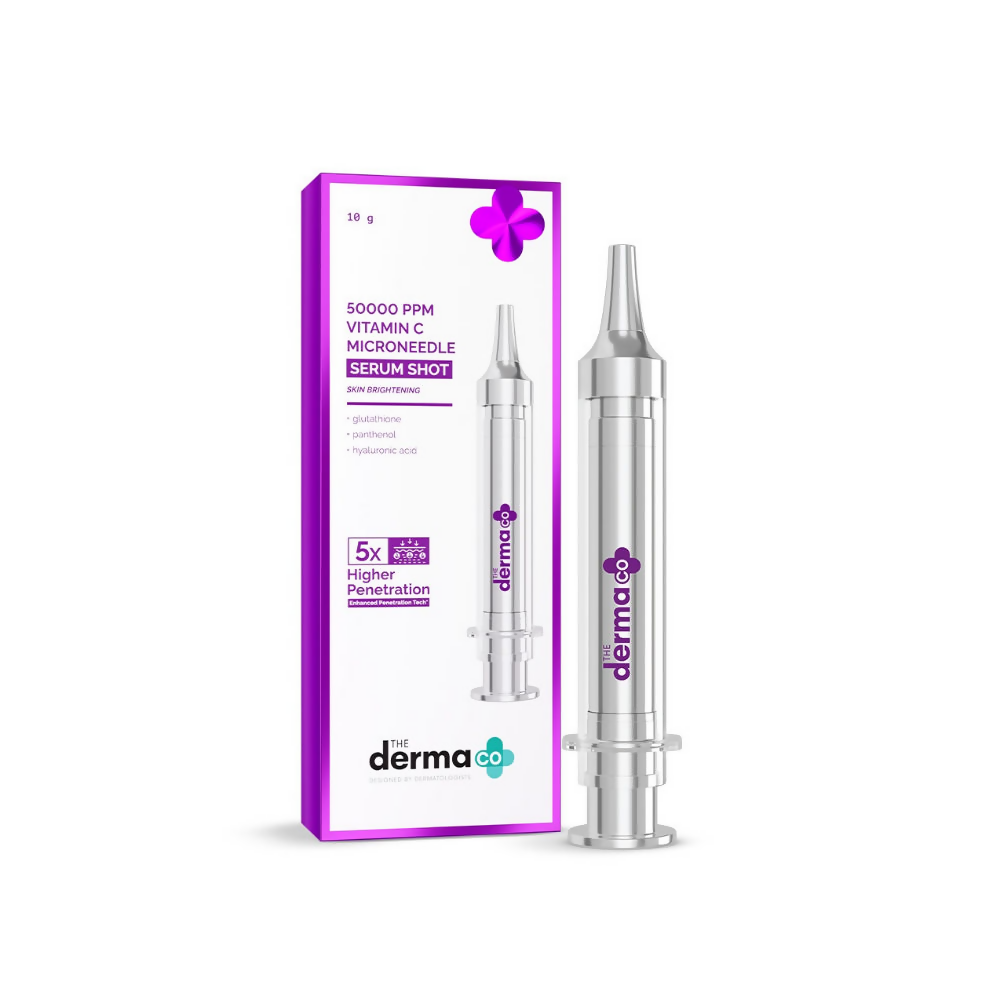 The Derma Co 50000 PPM Vitamin C Microneedle Face Serum Shot for Bright &amp; Glowing Skin