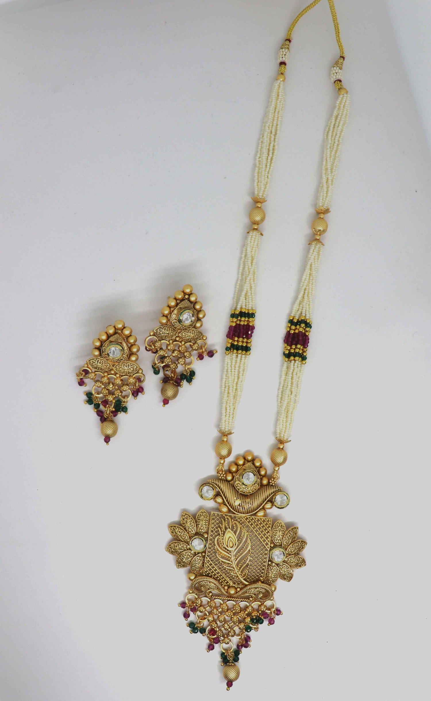 Joban Fashion White Pure Brass With Rajwadi Polish Necklace Set