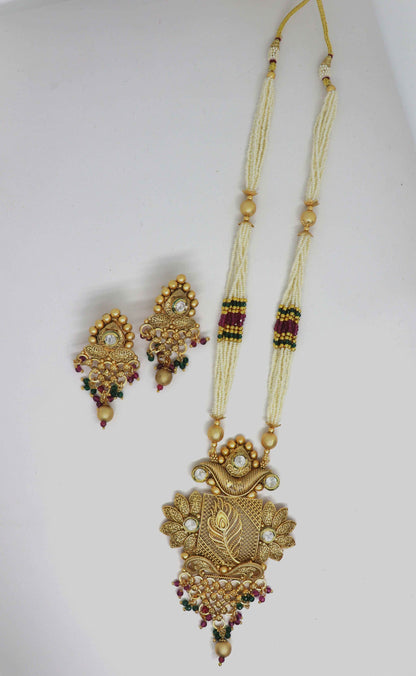 Joban Fashion White Pure Brass With Rajwadi Polish Necklace Set