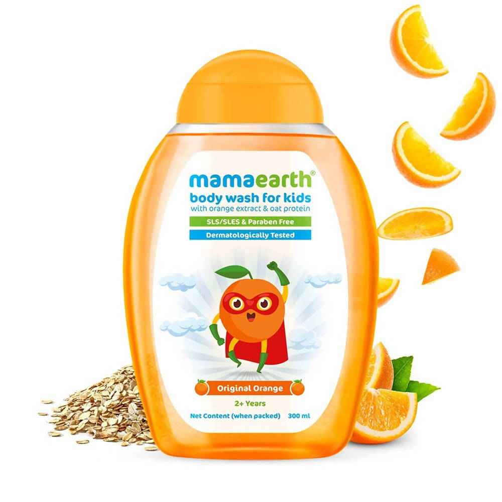 Mamaearth Original Orange Body Wash For Kids with Orange &amp; Oat Protein