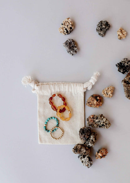 14k Gold Filled || Beaded Stretch Ring || Stackable