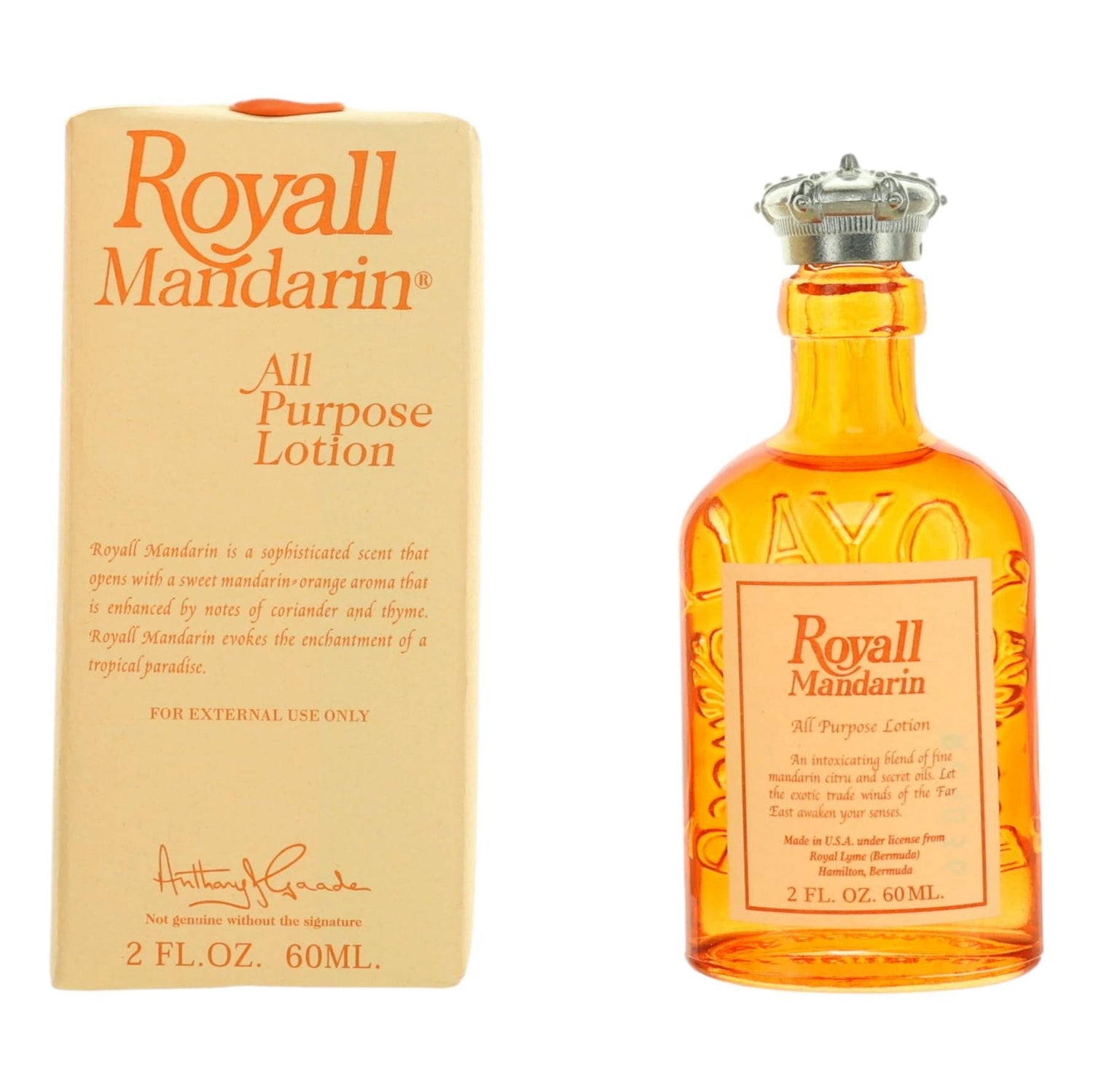 Royall Mandarin, 2 oz All Purpose Lotion for Men by Avera Group