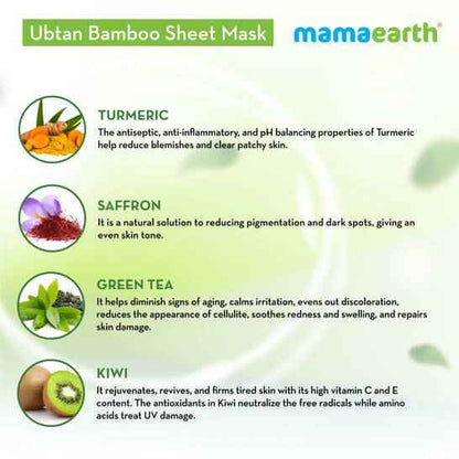Mamaearth Ubtan Bamboo Sheet Mask with Turmeric &amp; Saffron