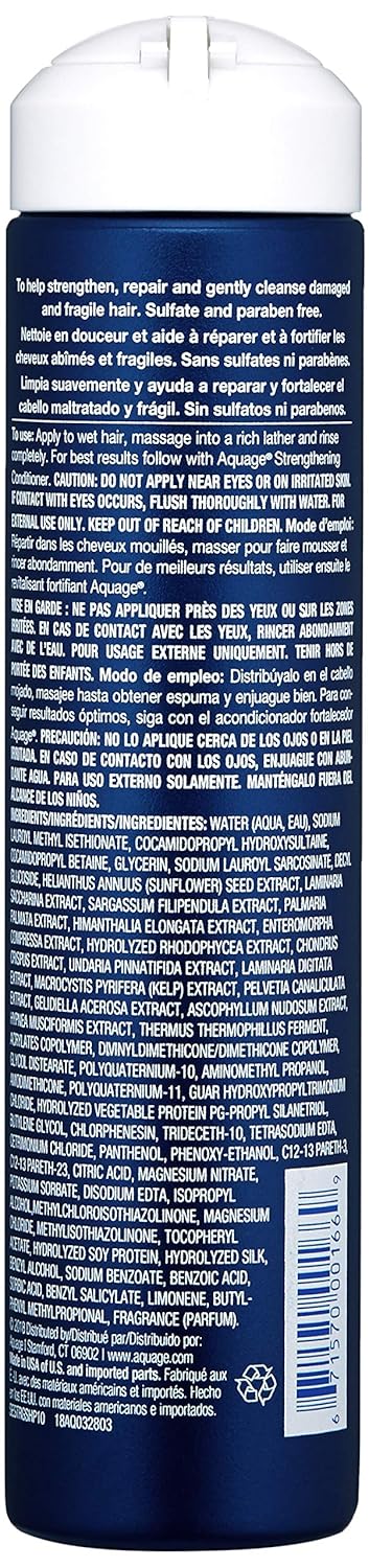 AQUAGE SeaExtend Strengthening Shampoo, For Fine Hair, Keeps Hair Full, Protected and Brings out Natural Texture, 10 fl. oz - DestGlow