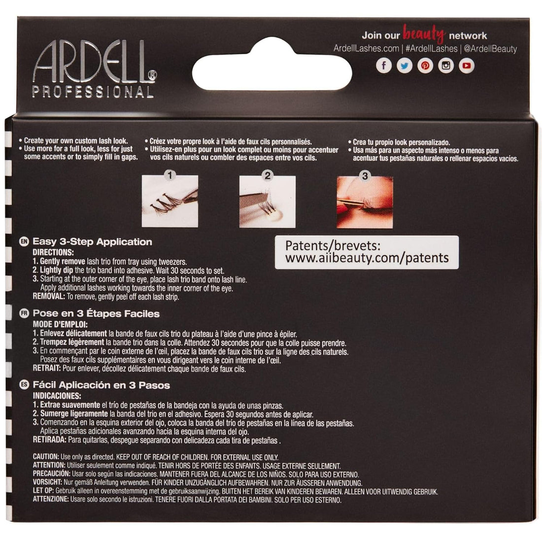 Ardell Double Up - Knotted Flare Trios - Medium Black 