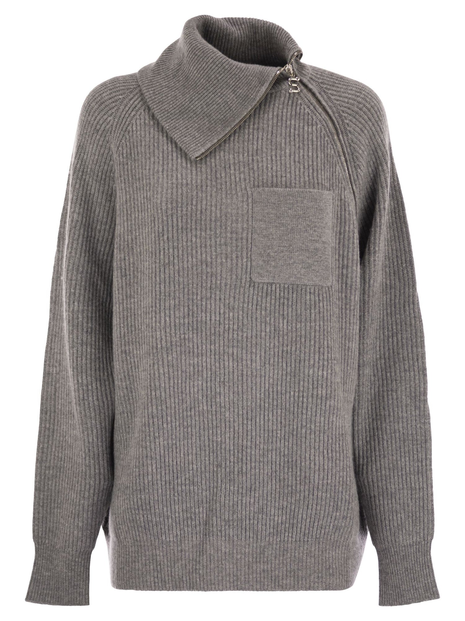 Sportmax Women Salpa - Cashmere-Blend Sweater With Zip by Luosophy