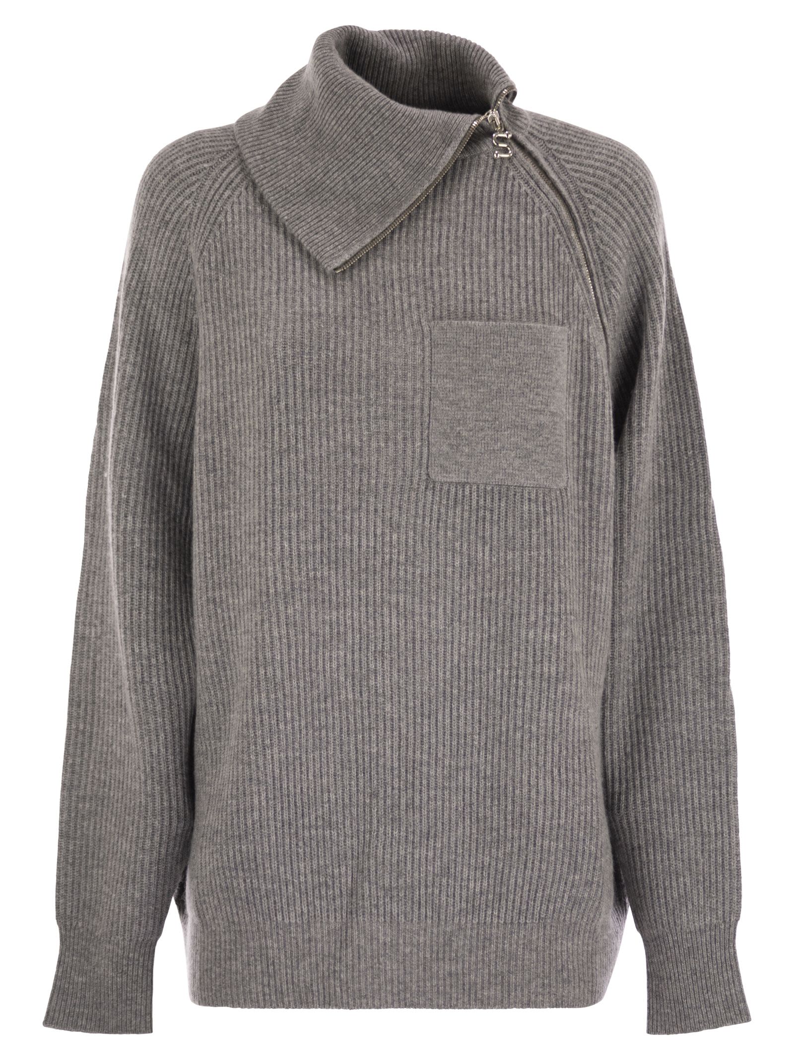 Sportmax Women Salpa - Cashmere-Blend Sweater With Zip by Luosophy