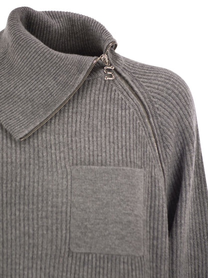 Sportmax Women Salpa - Cashmere-Blend Sweater With Zip by Luosophy