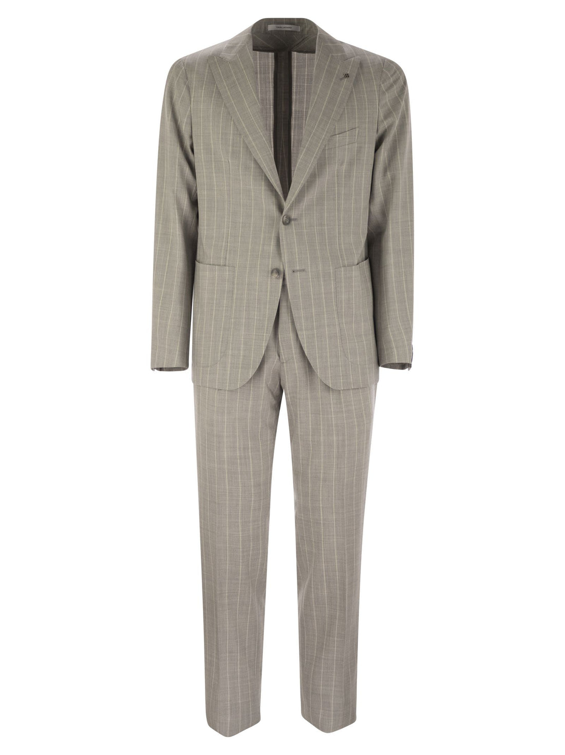 Tagliatore Men Pinstripe Suit In Wool And Silk by Luosophy