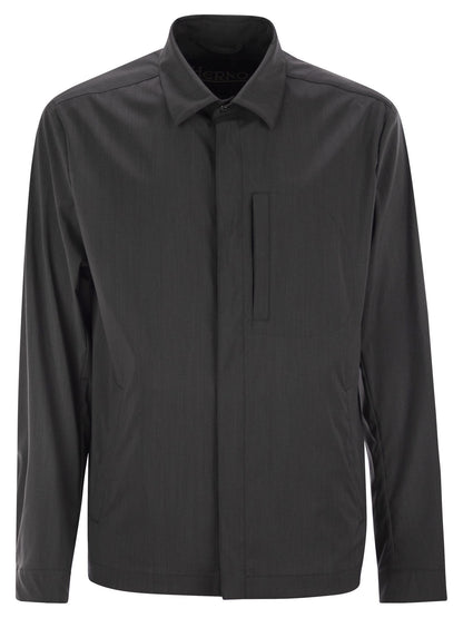 Herno Men Shirt-Cut Jacket In Tech Wool by Luosophy