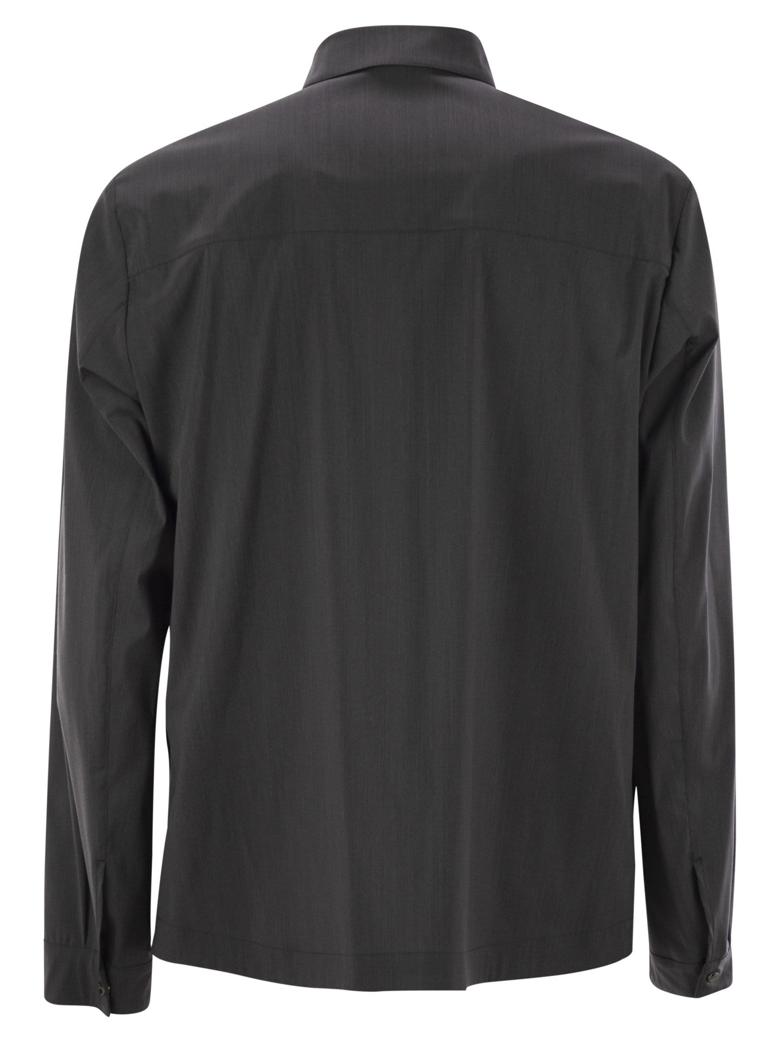 Herno Men Shirt-Cut Jacket In Tech Wool by Luosophy