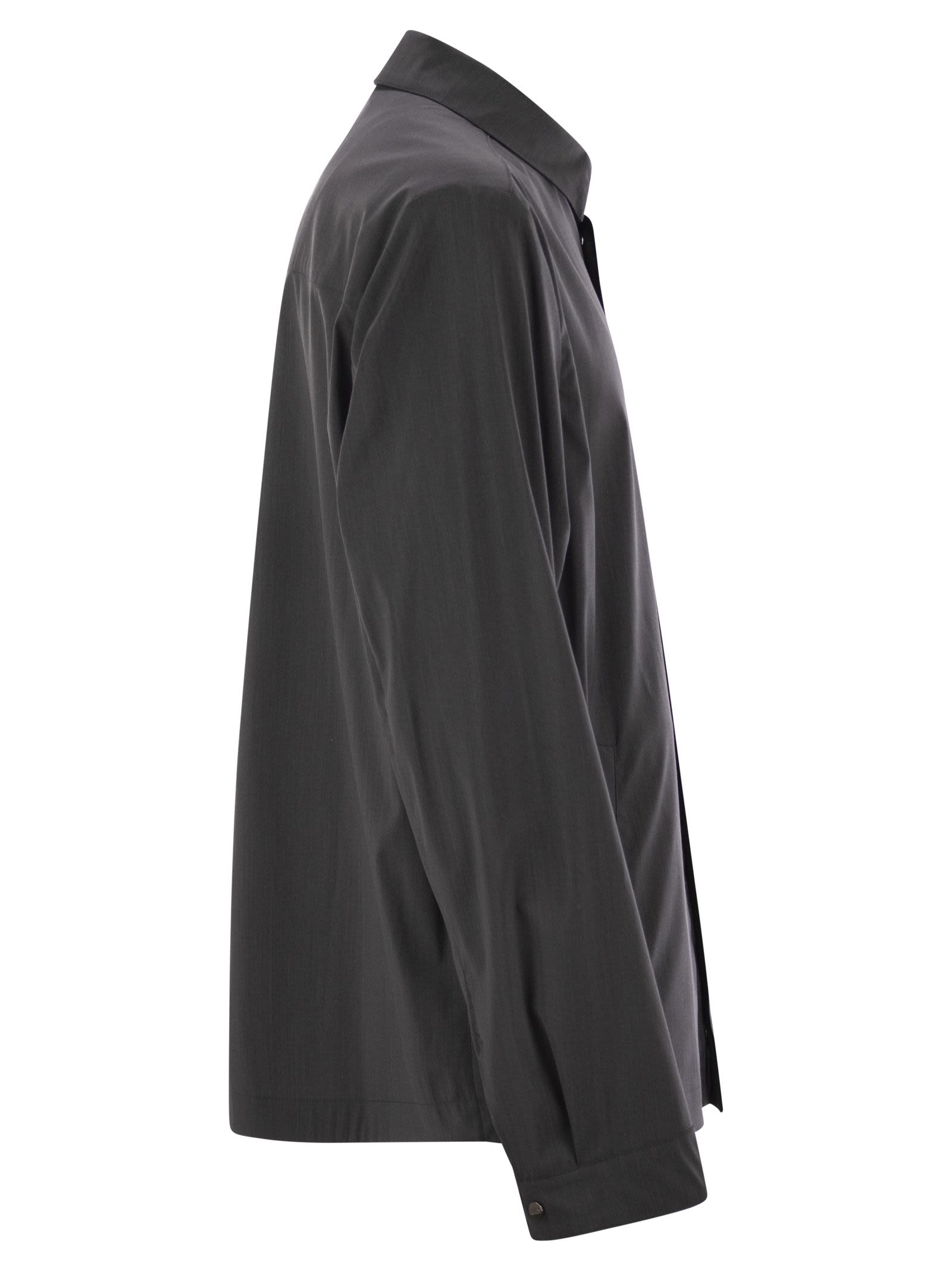 Herno Men Shirt-Cut Jacket In Tech Wool by Luosophy