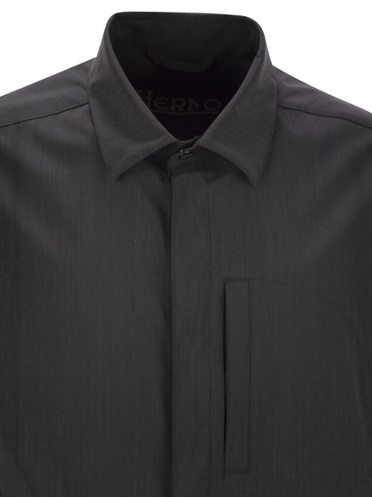 Herno Men Shirt-Cut Jacket In Tech Wool by Luosophy