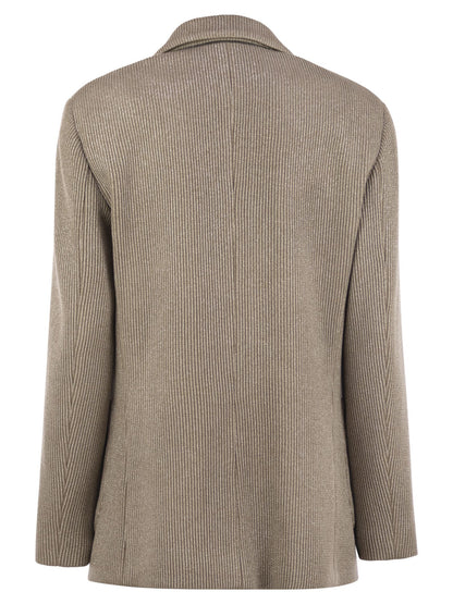 Brunello Cucinelli Women Sparkling English Rib Cotton And Viscose Knitted Jacket With Monili by Luosophy
