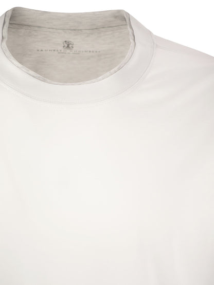 Brunello Cucinelli Men Slim Fit Crew-Neck T-Shirt In Lightweight Cotton Jersey by Luosophy
