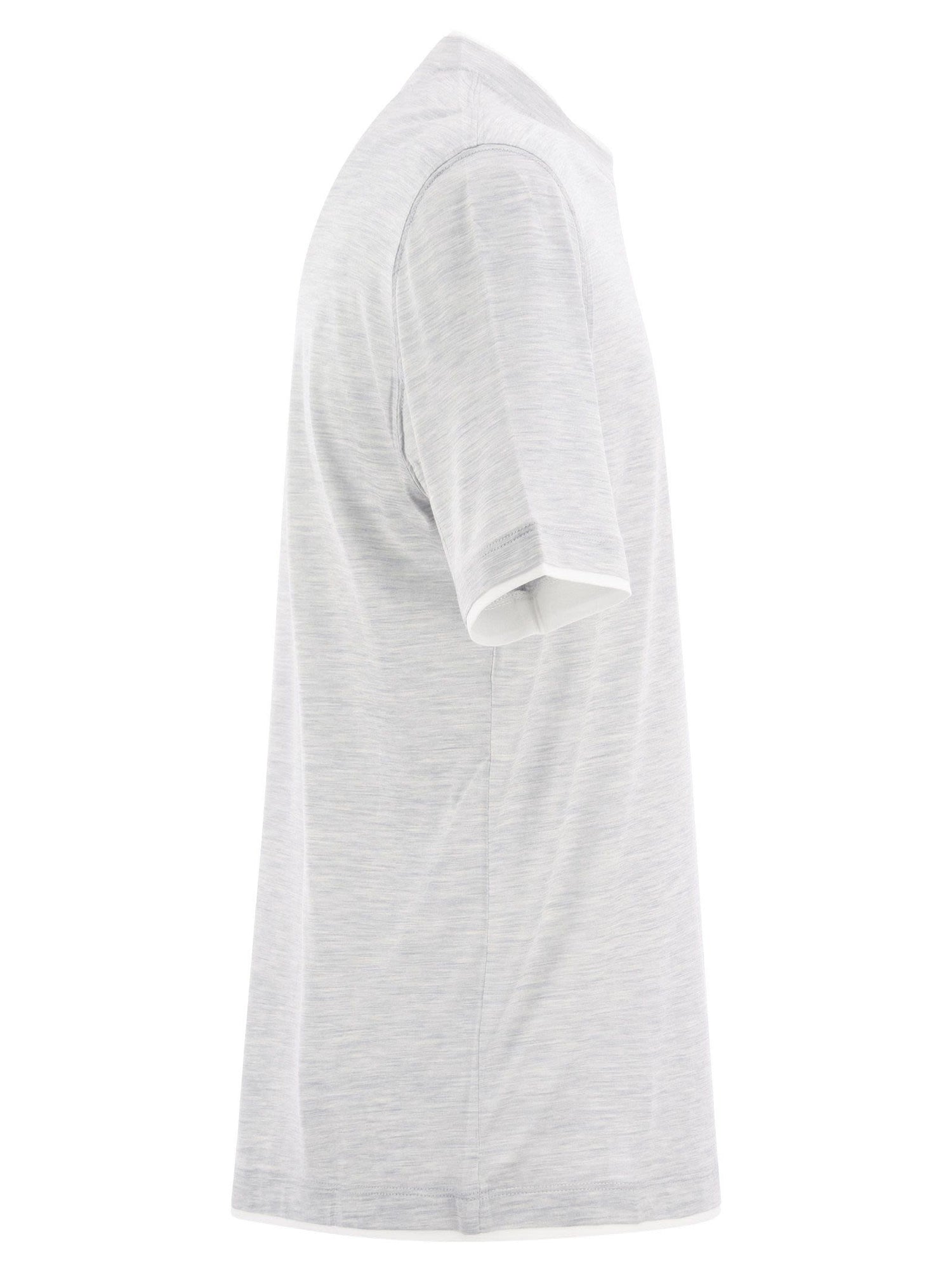 Brunello Cucinelli Men Slim Fit Crew-Neck T-Shirt In Lightweight Cotton Jersey by Luosophy