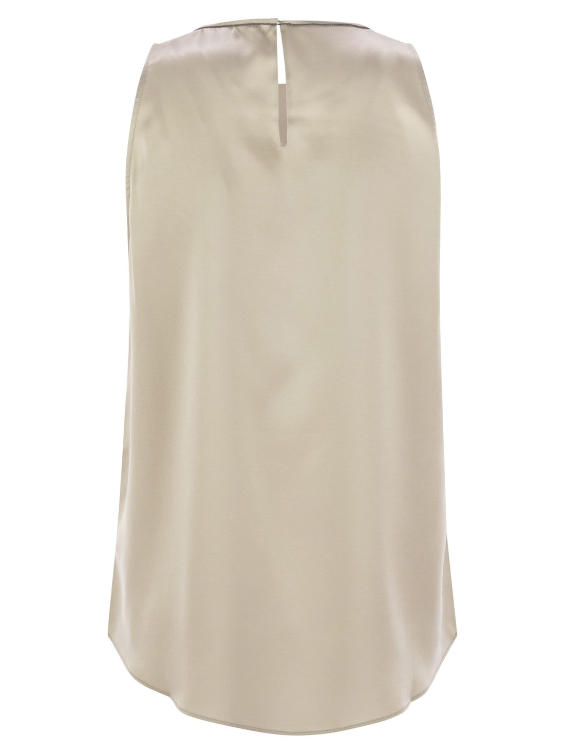 Brunello Cucinelli Women Stretch Silk Satin Top With Jewellery by Luosophy