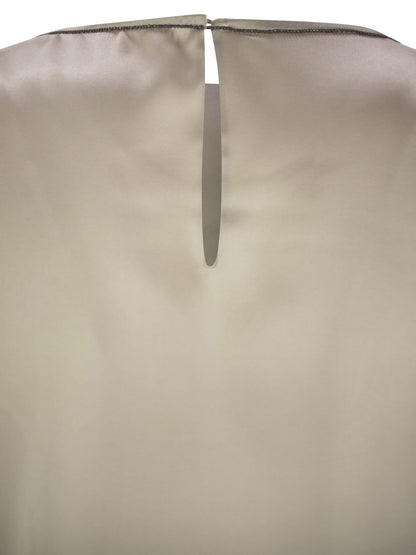 Brunello Cucinelli Women Stretch Silk Satin Top With Jewellery by Luosophy