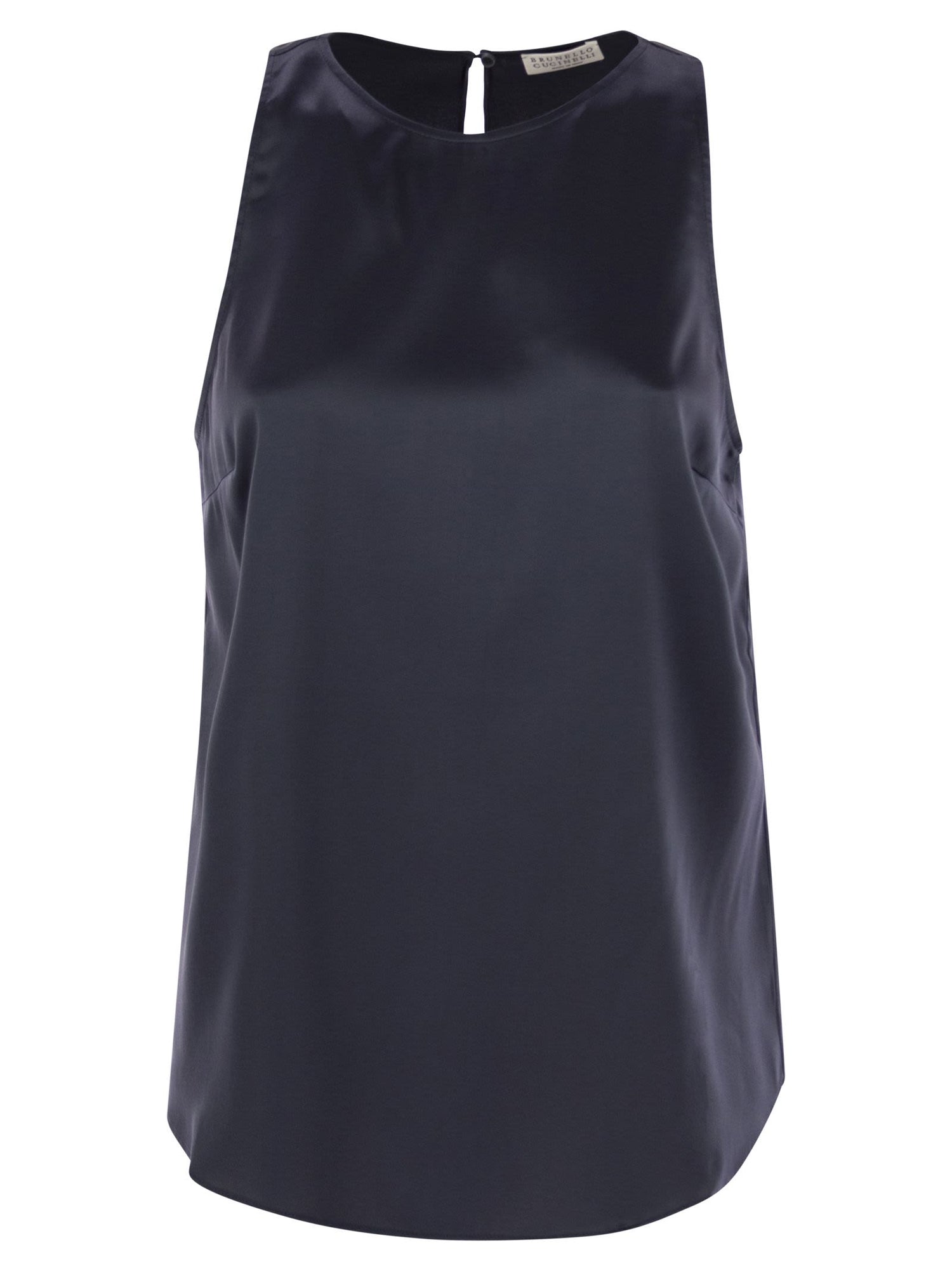 Brunello Cucinelli Women Stretch Silk Satin Top With Jewellery by Luosophy