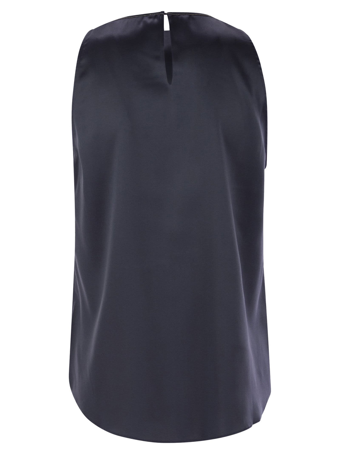 Brunello Cucinelli Women Stretch Silk Satin Top With Jewellery by Luosophy