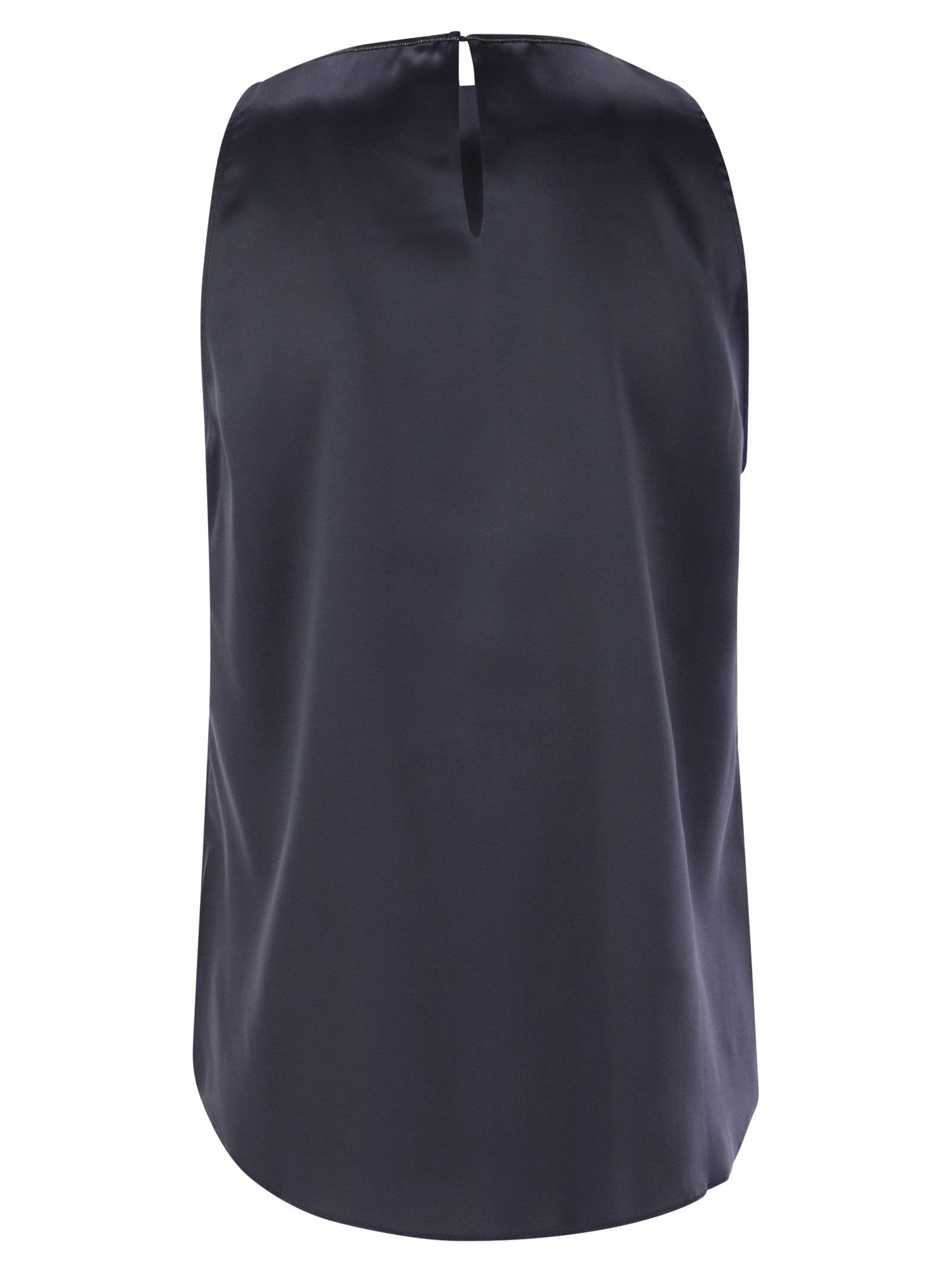 Brunello Cucinelli Women Stretch Silk Satin Top With Jewellery by Luosophy