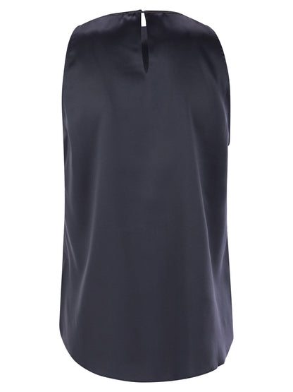 Brunello Cucinelli Women Stretch Silk Satin Top With Jewellery by Luosophy